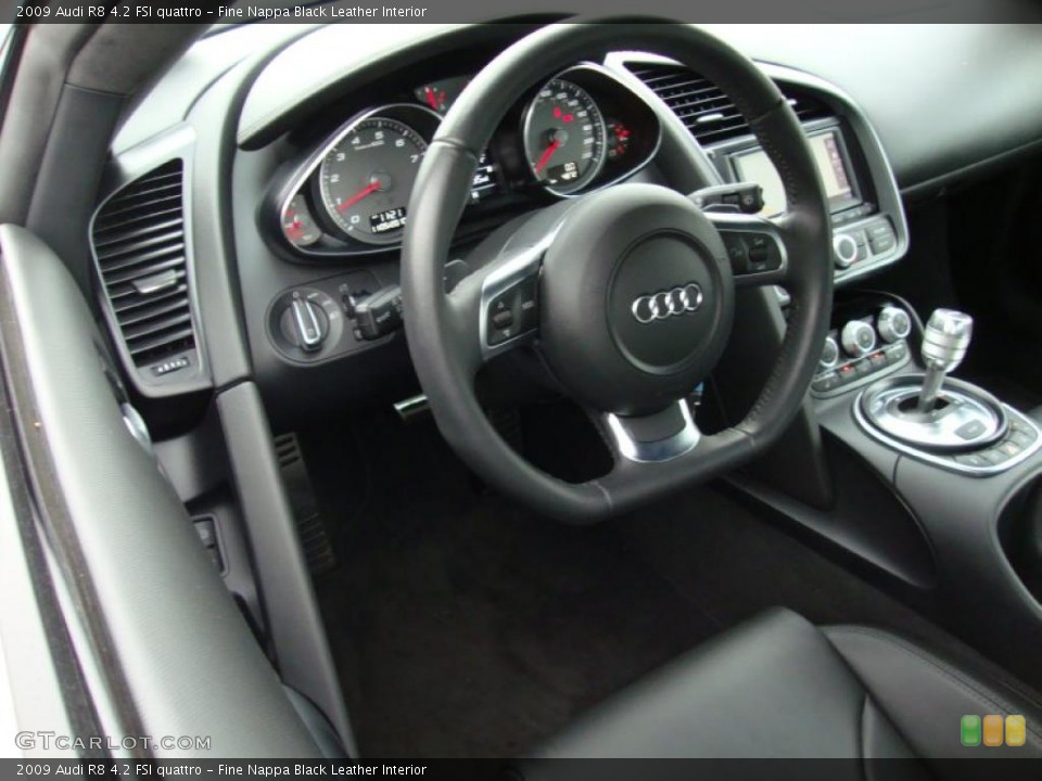 Fine Nappa Black Leather Interior Steering Wheel for the 2009 Audi R8 4.2 FSI quattro #39335800