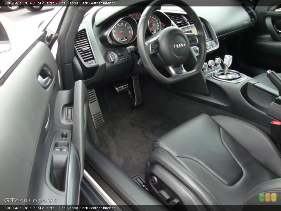 Fine Nappa Black Leather Interior Prime Interior for the 2009 Audi R8 4.2 FSI quattro #39335816