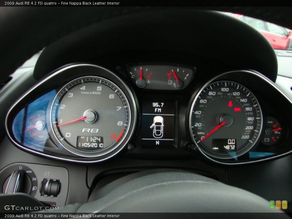 Fine Nappa Black Leather Interior Gauges for the 2009 Audi R8 4.2 FSI quattro #39336192