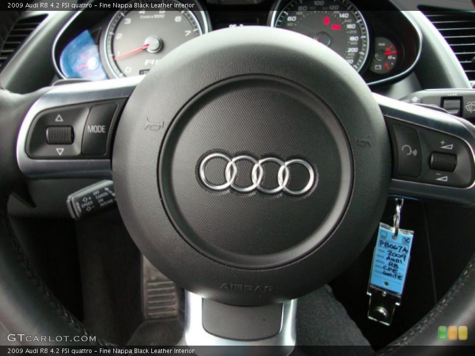 Fine Nappa Black Leather Interior Controls for the 2009 Audi R8 4.2 FSI quattro #39336216