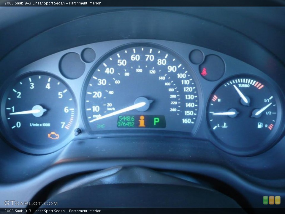 Parchment Interior Gauges for the 2003 Saab 9-3 Linear Sport Sedan #39338940