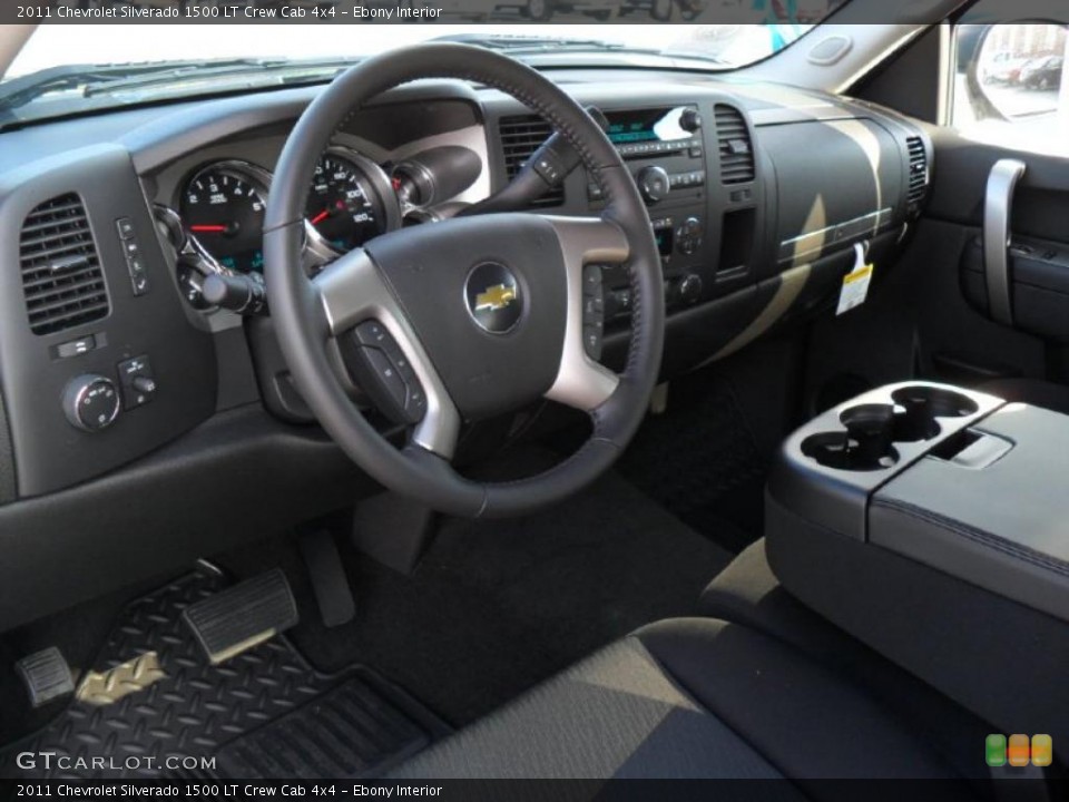 Ebony Interior Prime Interior for the 2011 Chevrolet Silverado 1500 LT Crew Cab 4x4 #39343484