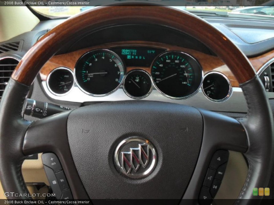 Cashmere/Cocoa Interior Steering Wheel for the 2008 Buick Enclave CXL #39344604