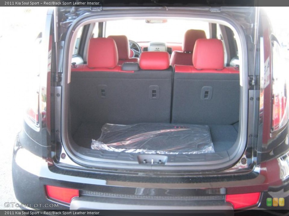 Red/Black Sport Leather Interior Trunk for the 2011 Kia Soul Sport #39358620