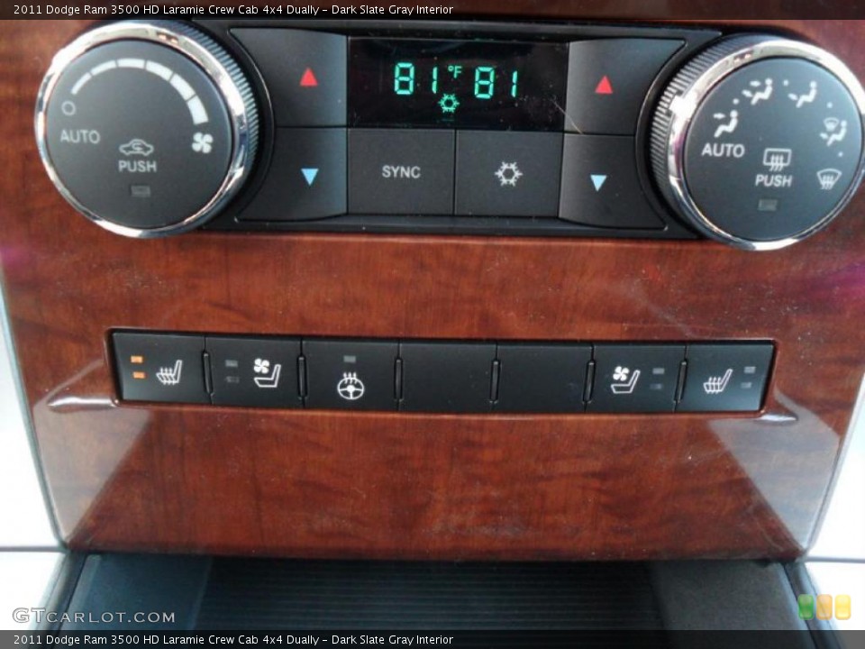 Dark Slate Gray Interior Controls for the 2011 Dodge Ram 3500 HD Laramie Crew Cab 4x4 Dually #39358948