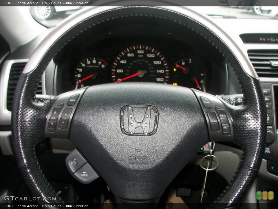 Black Interior Steering Wheel for the 2007 Honda Accord EX V6 Coupe #39362160