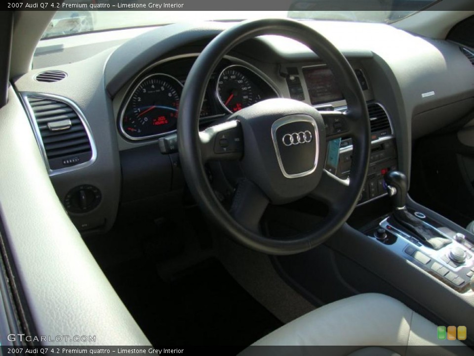 Limestone Grey Interior Steering Wheel for the 2007 Audi Q7 4.2 Premium quattro #39373558
