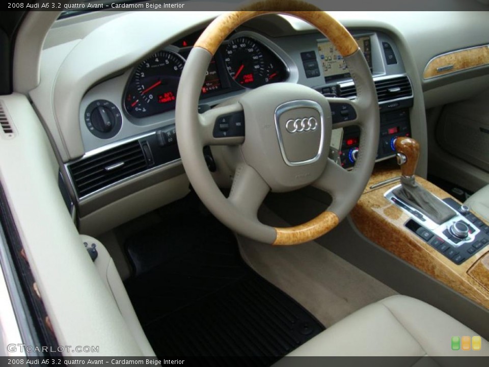 Cardamom Beige Interior Steering Wheel for the 2008 Audi A6 3.2 quattro Avant #39374230