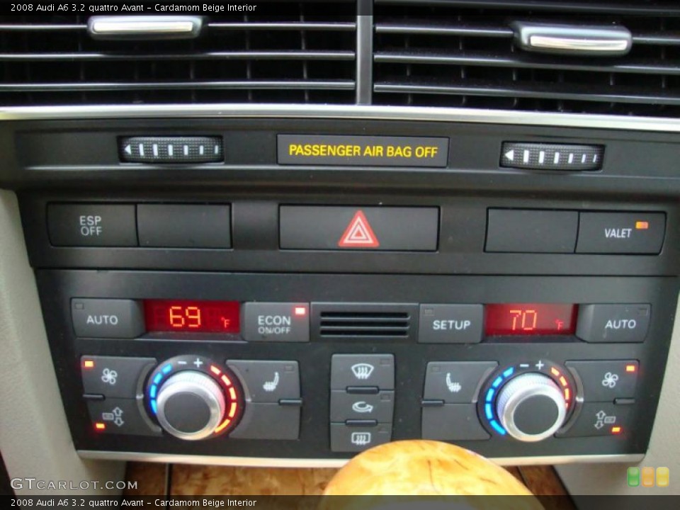 Cardamom Beige Interior Controls for the 2008 Audi A6 3.2 quattro Avant #39374558