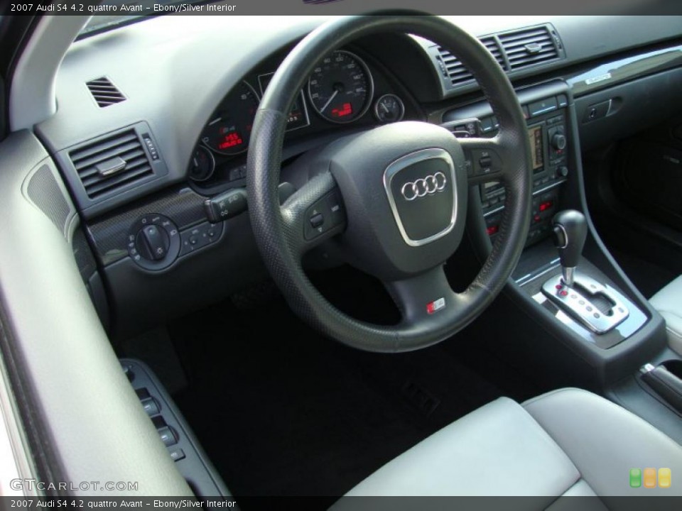 Ebony/Silver Interior Steering Wheel for the 2007 Audi S4 4.2 quattro Avant #39376054