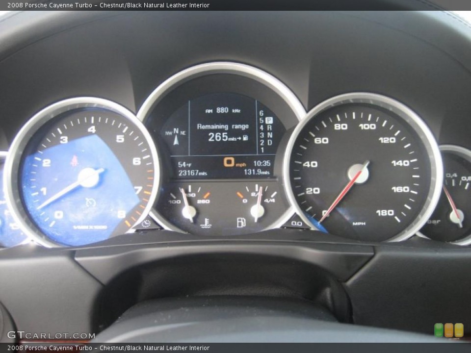 Chestnut/Black Natural Leather Interior Gauges for the 2008 Porsche Cayenne Turbo #39382957