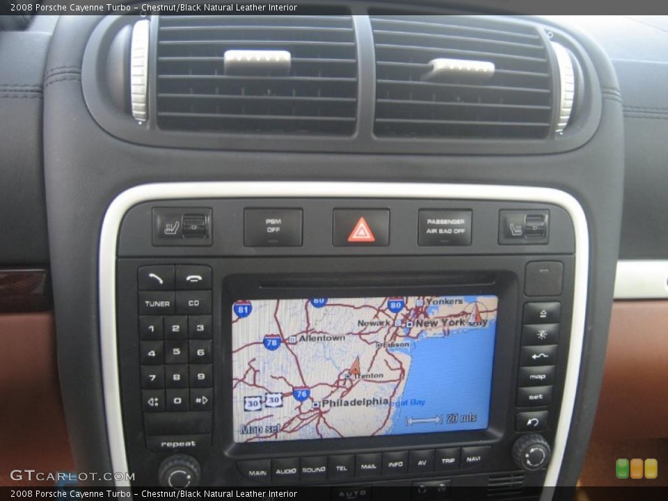 Chestnut/Black Natural Leather Interior Controls for the 2008 Porsche Cayenne Turbo #39383013