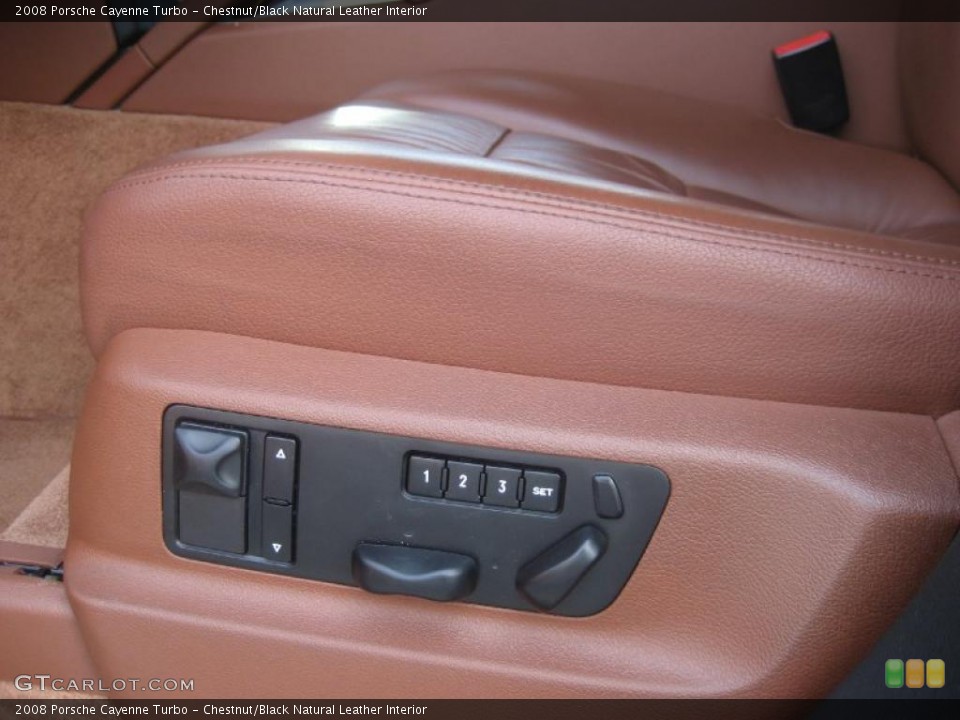 Chestnut/Black Natural Leather Interior Controls for the 2008 Porsche Cayenne Turbo #39383077