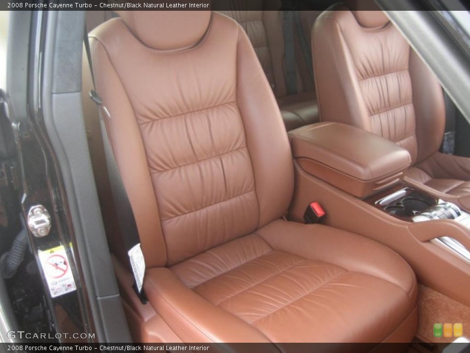 Chestnut/Black Natural Leather Interior Photo for the 2008 Porsche Cayenne Turbo #39383109