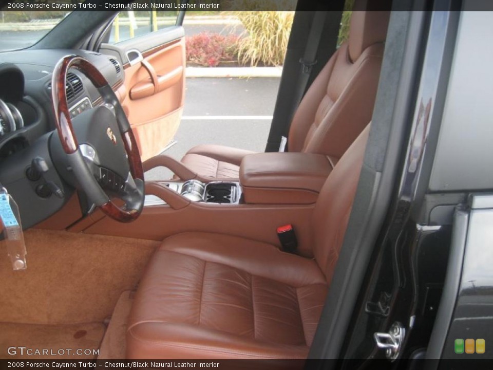 Chestnut/Black Natural Leather Interior Photo for the 2008 Porsche Cayenne Turbo #39383121