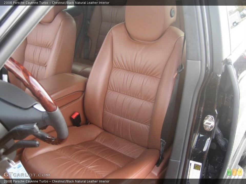Chestnut/Black Natural Leather Interior Photo for the 2008 Porsche Cayenne Turbo #39383137