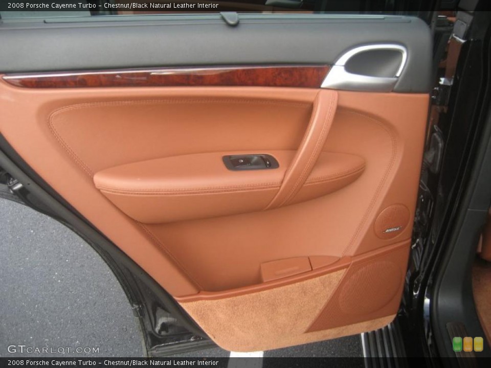Chestnut/Black Natural Leather Interior Door Panel for the 2008 Porsche Cayenne Turbo #39383269
