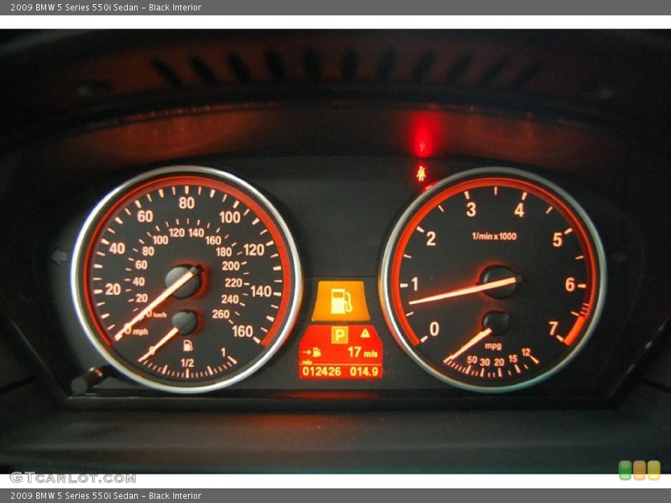 Black Interior Gauges for the 2009 BMW 5 Series 550i Sedan #39386557