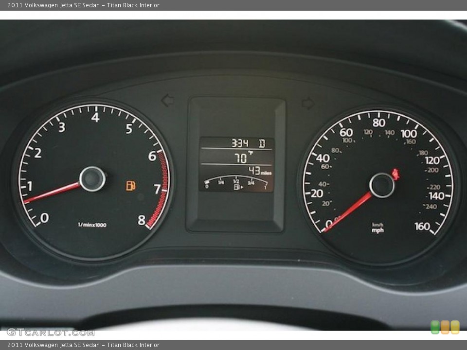 Titan Black Interior Gauges for the 2011 Volkswagen Jetta SE Sedan #39386681