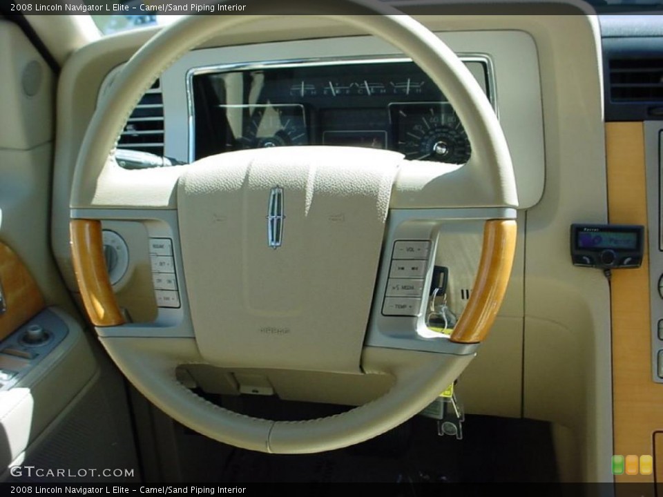 Camel/Sand Piping Interior Steering Wheel for the 2008 Lincoln Navigator L Elite #39390577