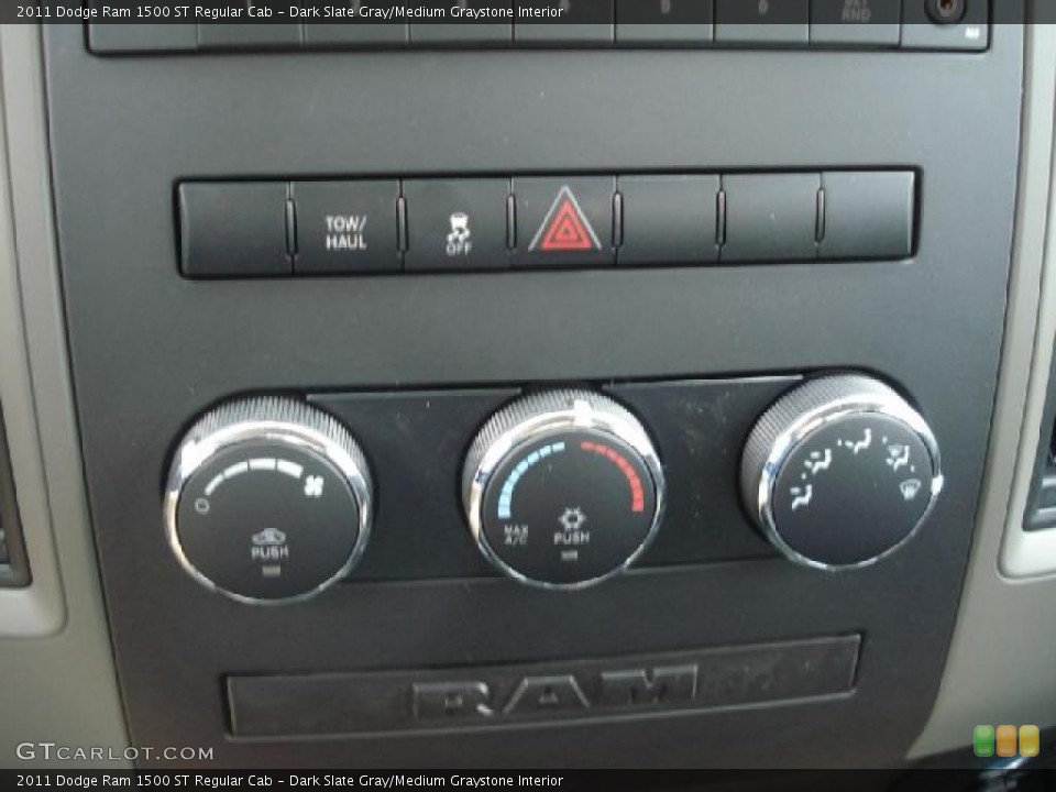 Dark Slate Gray/Medium Graystone Interior Controls for the 2011 Dodge Ram 1500 ST Regular Cab #39390771
