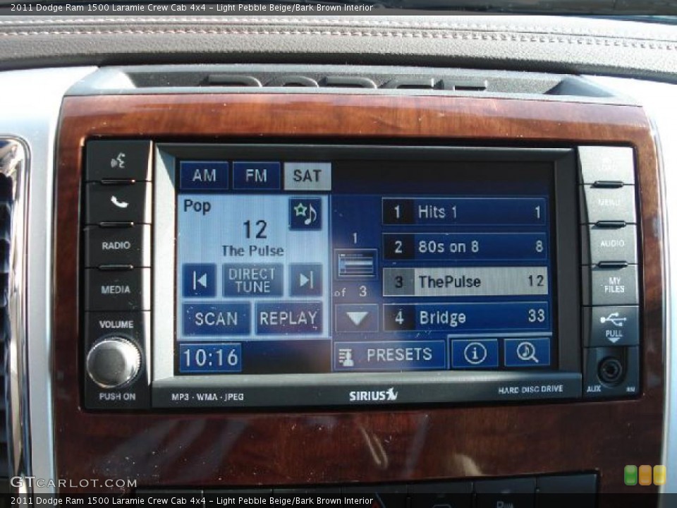 Light Pebble Beige/Bark Brown Interior Controls for the 2011 Dodge Ram 1500 Laramie Crew Cab 4x4 #39391693