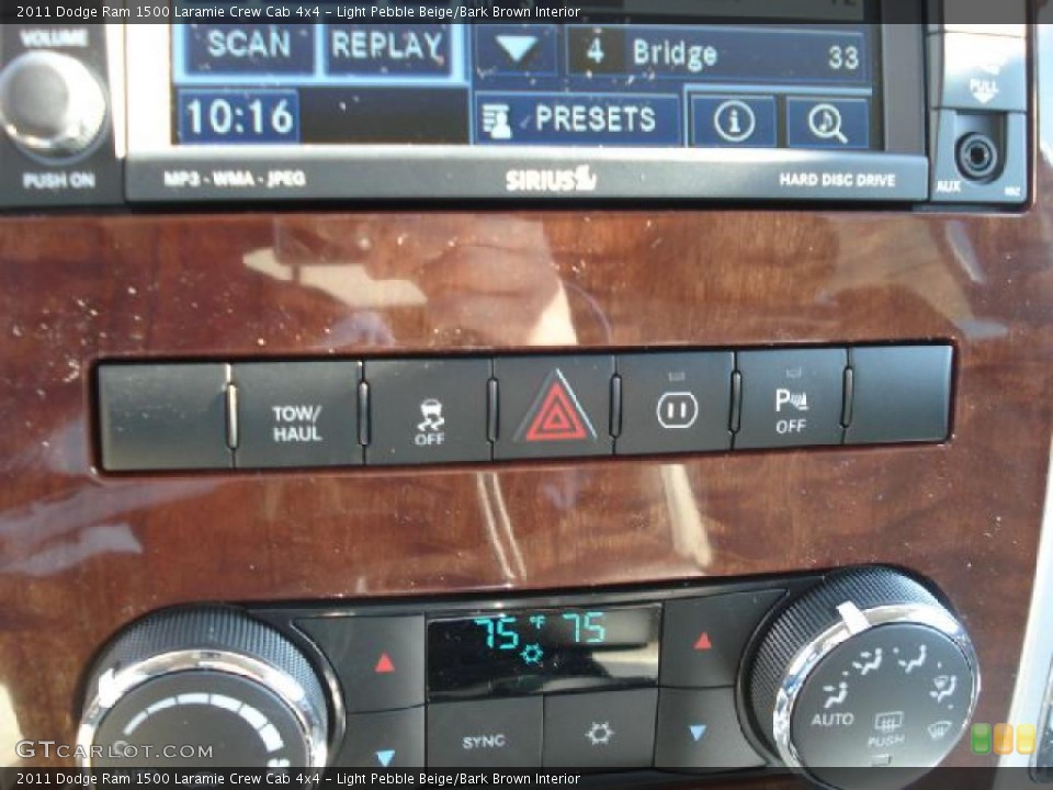 Light Pebble Beige/Bark Brown Interior Controls for the 2011 Dodge Ram 1500 Laramie Crew Cab 4x4 #39391709