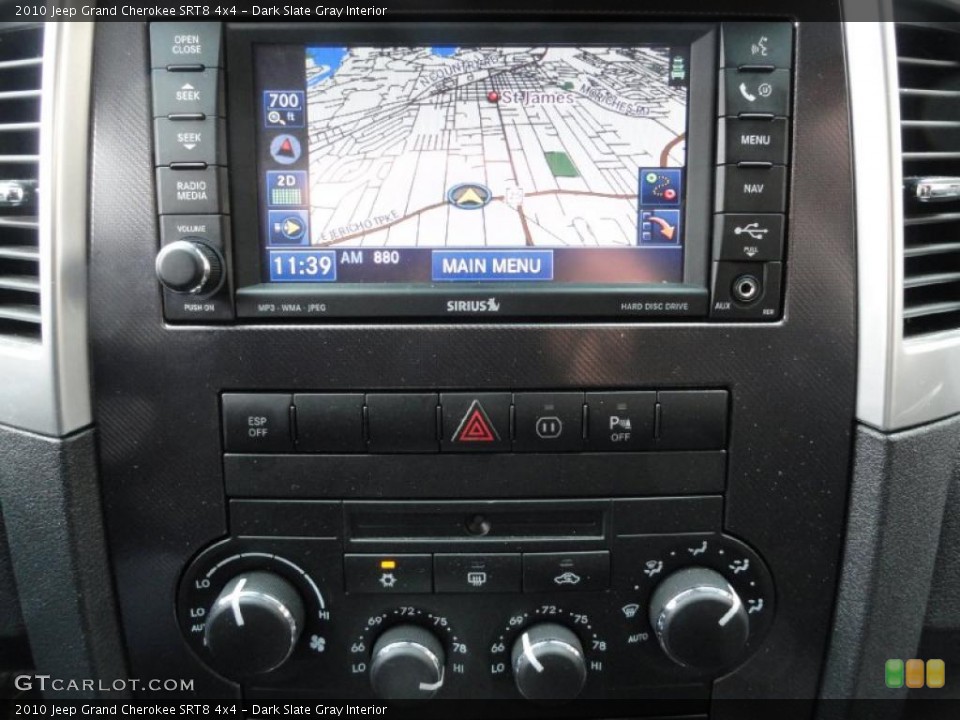 Dark Slate Gray Interior Controls for the 2010 Jeep Grand Cherokee SRT8 4x4 #39392441