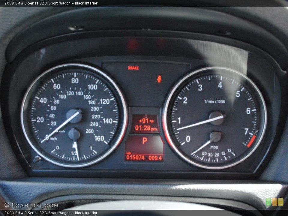 Black Interior Gauges for the 2009 BMW 3 Series 328i Sport Wagon #39394833