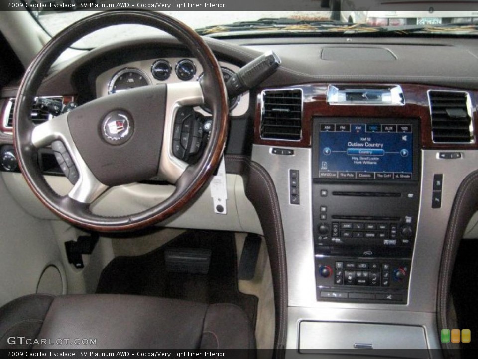 Cocoa/Very Light Linen Interior Dashboard for the 2009 Cadillac Escalade ESV Platinum AWD #39394989