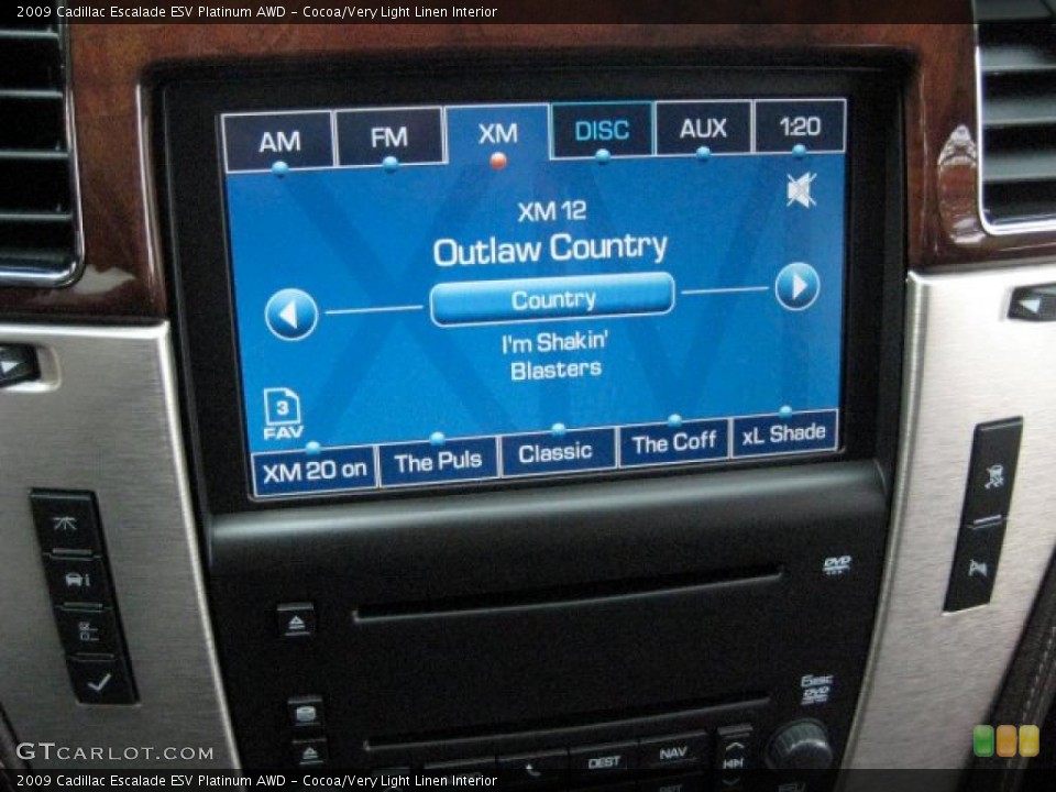 Cocoa/Very Light Linen Interior Controls for the 2009 Cadillac Escalade ESV Platinum AWD #39395041