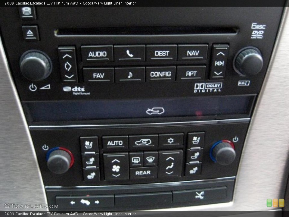 Cocoa/Very Light Linen Interior Controls for the 2009 Cadillac Escalade ESV Platinum AWD #39395053