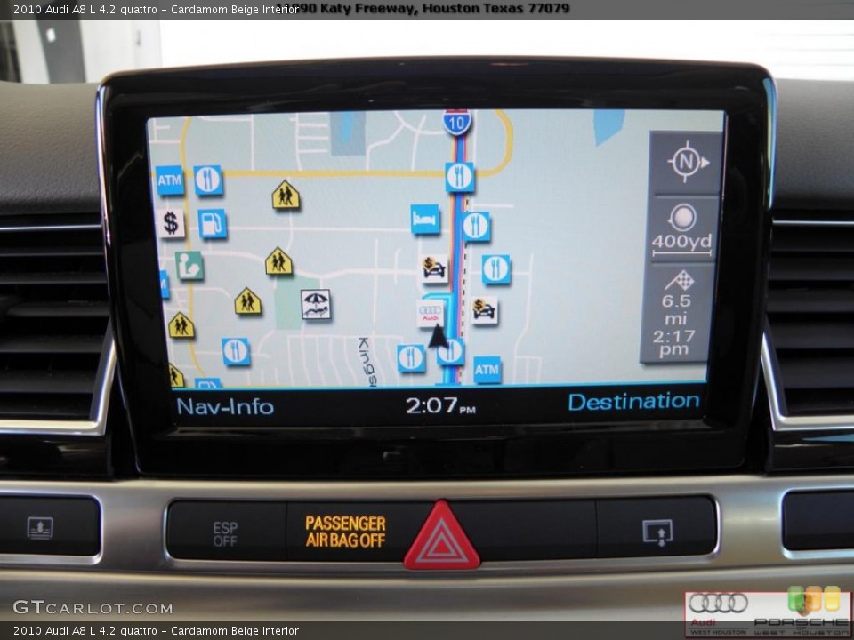 Cardamom Beige Interior Navigation for the 2010 Audi A8 L 4.2 quattro #39398949