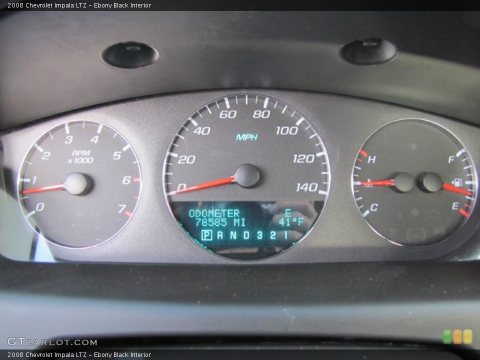 Ebony Black Interior Gauges for the 2008 Chevrolet Impala LTZ #39400341