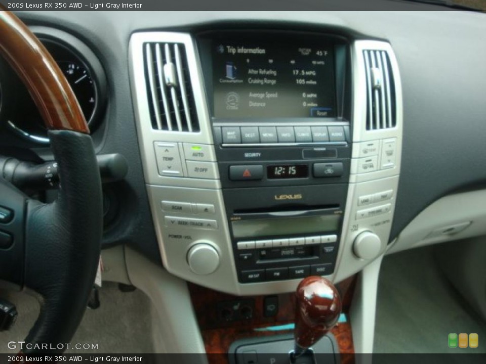 Light Gray Interior Controls for the 2009 Lexus RX 350 AWD #39409685