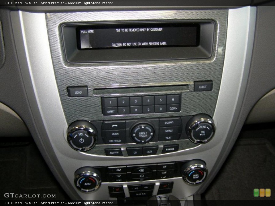 Medium Light Stone Interior Controls for the 2010 Mercury Milan Hybrid Premier #39410409
