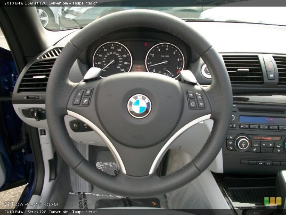 Taupe Interior Steering Wheel for the 2010 BMW 1 Series 128i Convertible #39410653