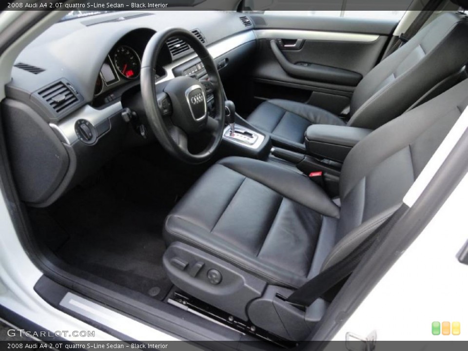 Black Interior Prime Interior for the 2008 Audi A4 2.0T quattro S-Line Sedan #39411749