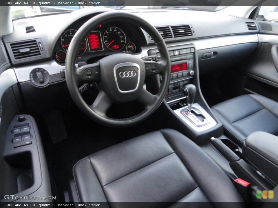 Black Interior Prime Interior for the 2008 Audi A4 2.0T quattro S-Line Sedan #39411765