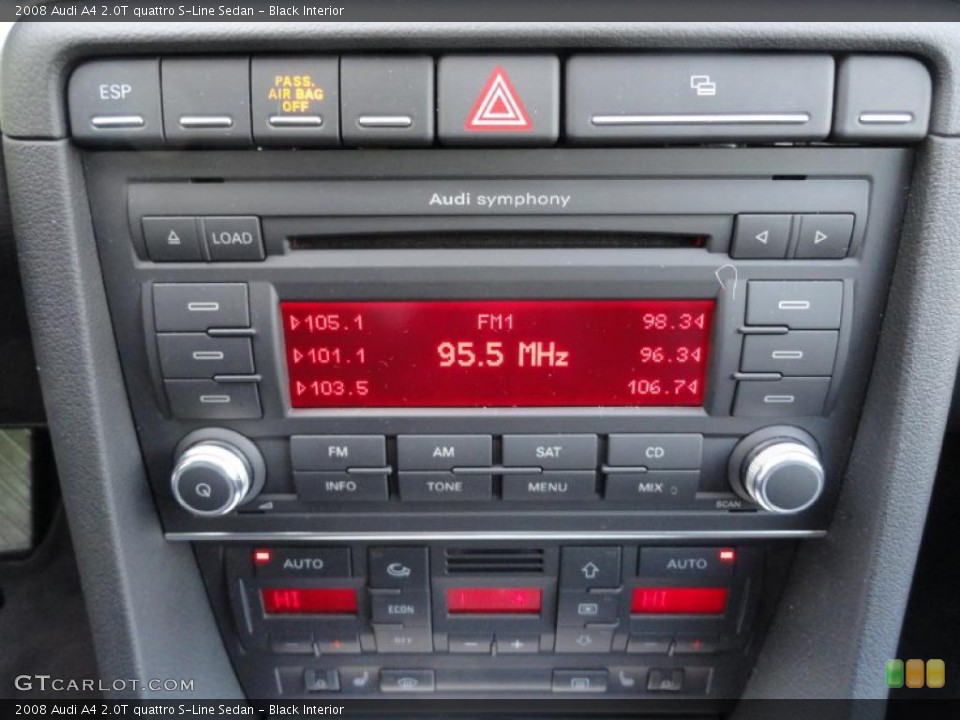 Black Interior Controls for the 2008 Audi A4 2.0T quattro S-Line Sedan #39411797
