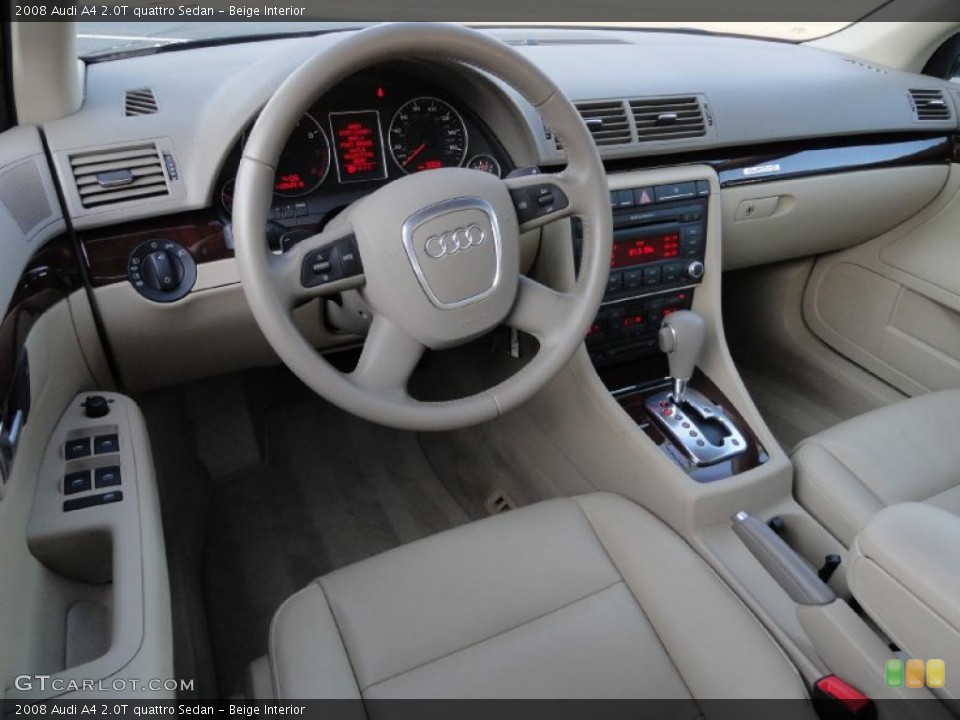 Beige Interior Prime Interior for the 2008 Audi A4 2.0T quattro Sedan #39412965