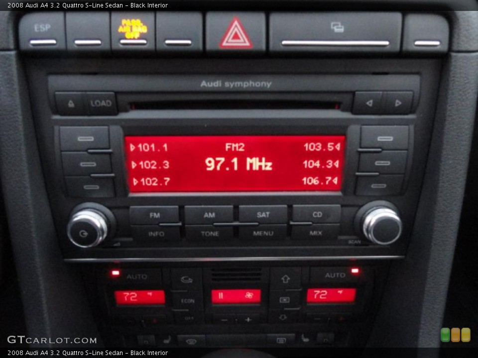 Black Interior Controls for the 2008 Audi A4 3.2 Quattro S-Line Sedan #39413793