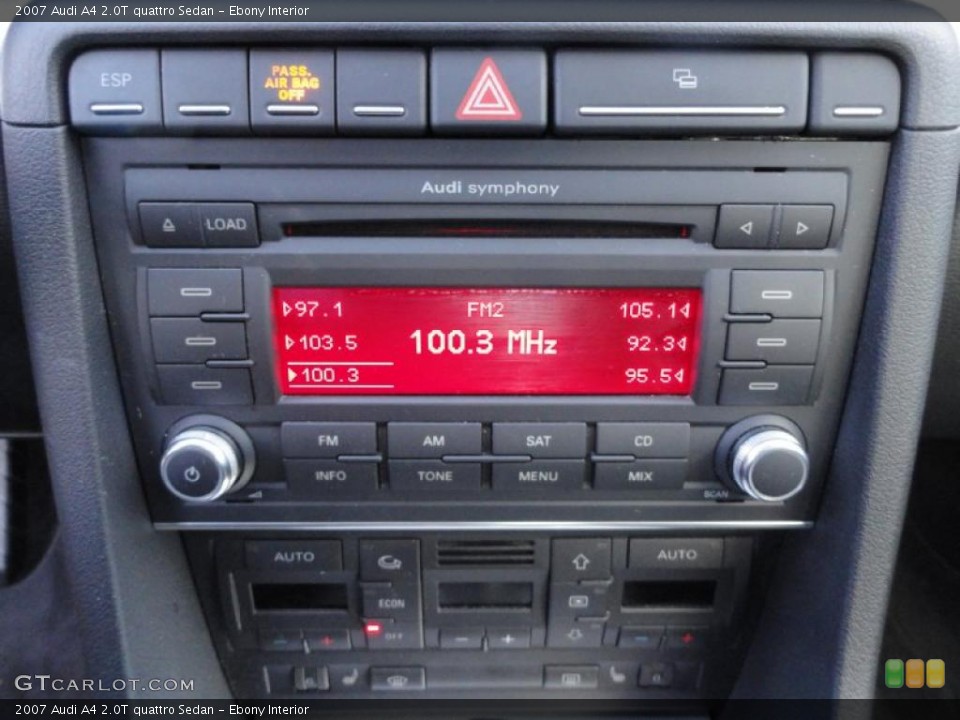Ebony Interior Controls for the 2007 Audi A4 2.0T quattro Sedan #39414385