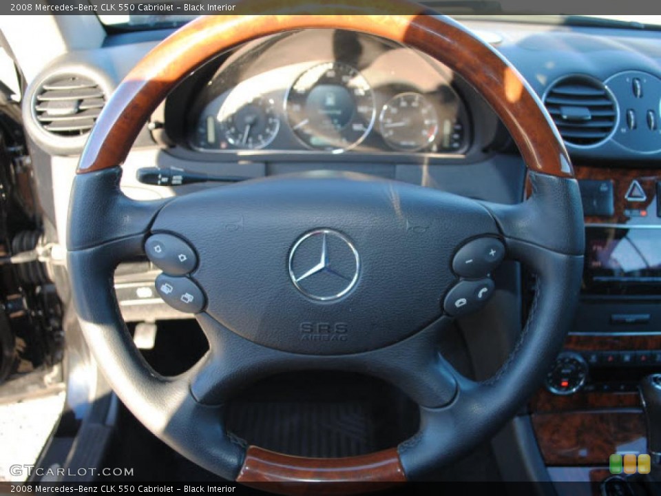 Black Interior Steering Wheel for the 2008 Mercedes-Benz CLK 550 Cabriolet #39418969