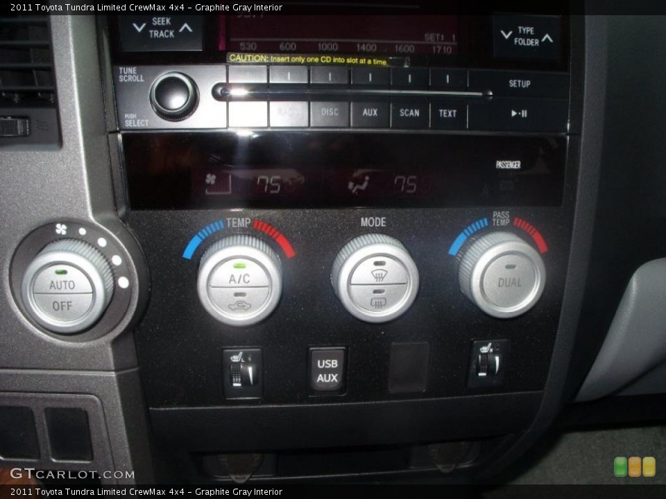 Graphite Gray Interior Controls for the 2011 Toyota Tundra Limited CrewMax 4x4 #39420181