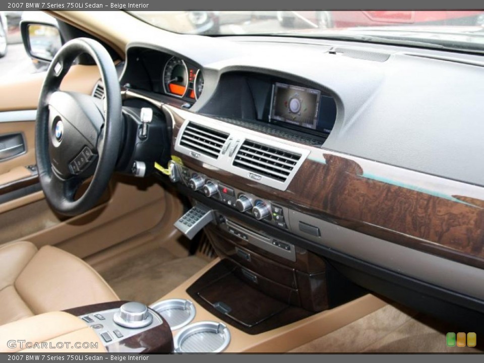 Beige Interior Dashboard for the 2007 BMW 7 Series 750Li Sedan #39422246