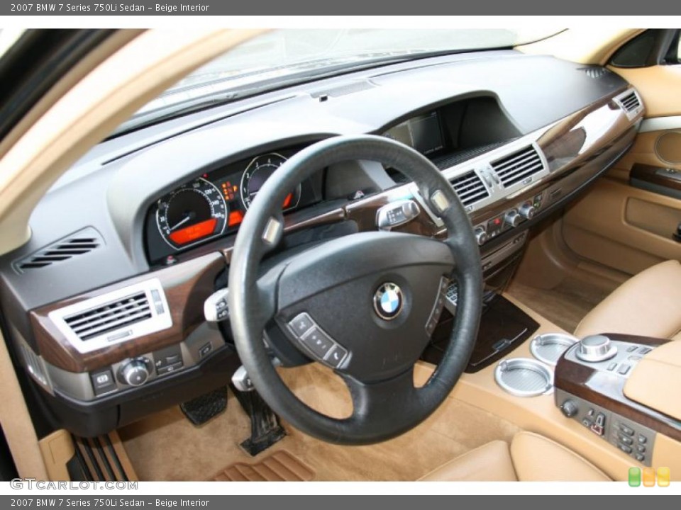 Beige Interior Prime Interior for the 2007 BMW 7 Series 750Li Sedan #39422364