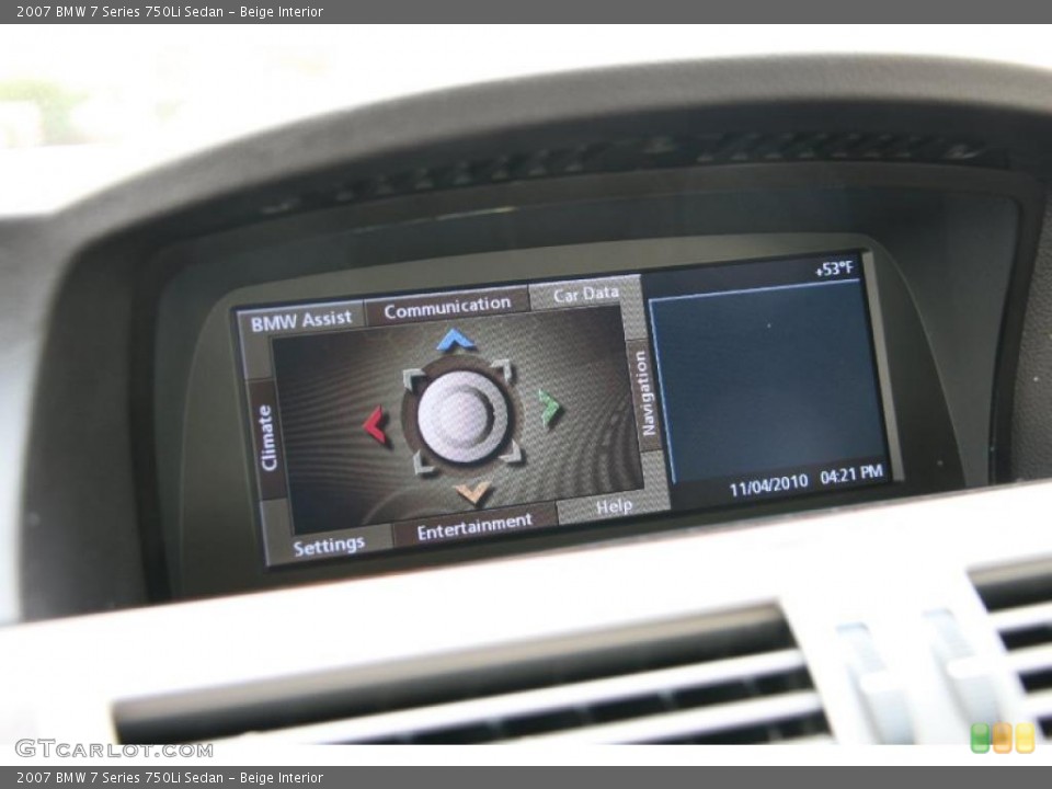 Beige Interior Navigation for the 2007 BMW 7 Series 750Li Sedan #39422426