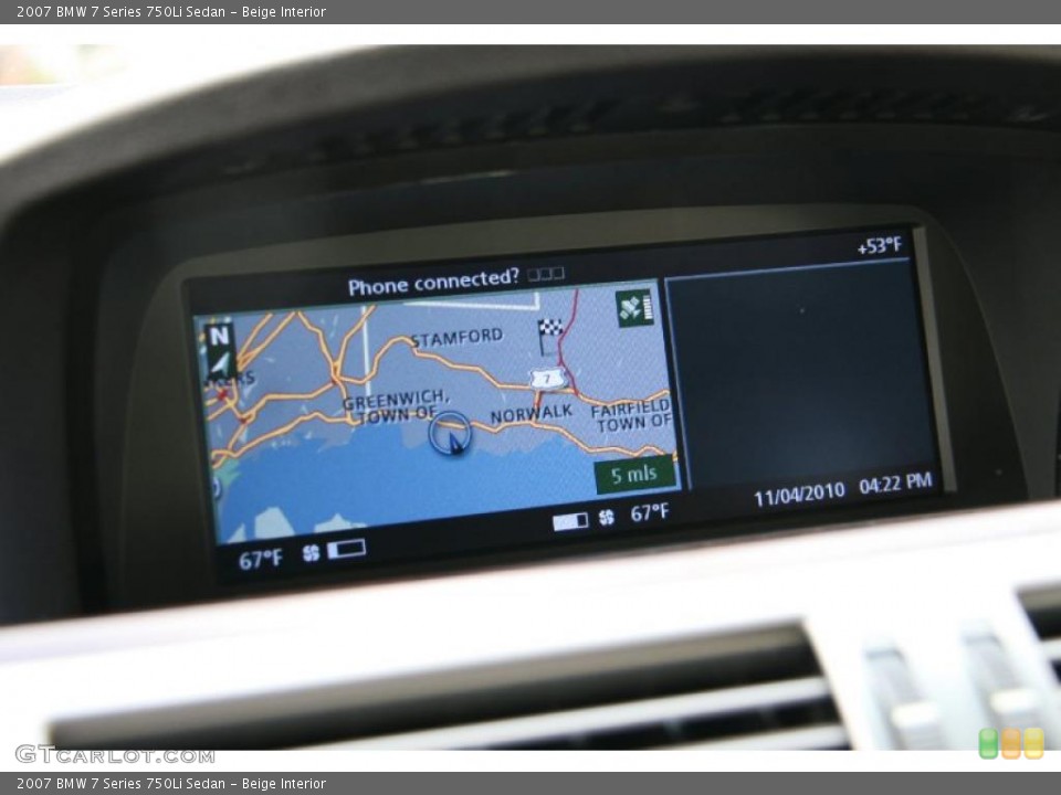 Beige Interior Navigation for the 2007 BMW 7 Series 750Li Sedan #39422442