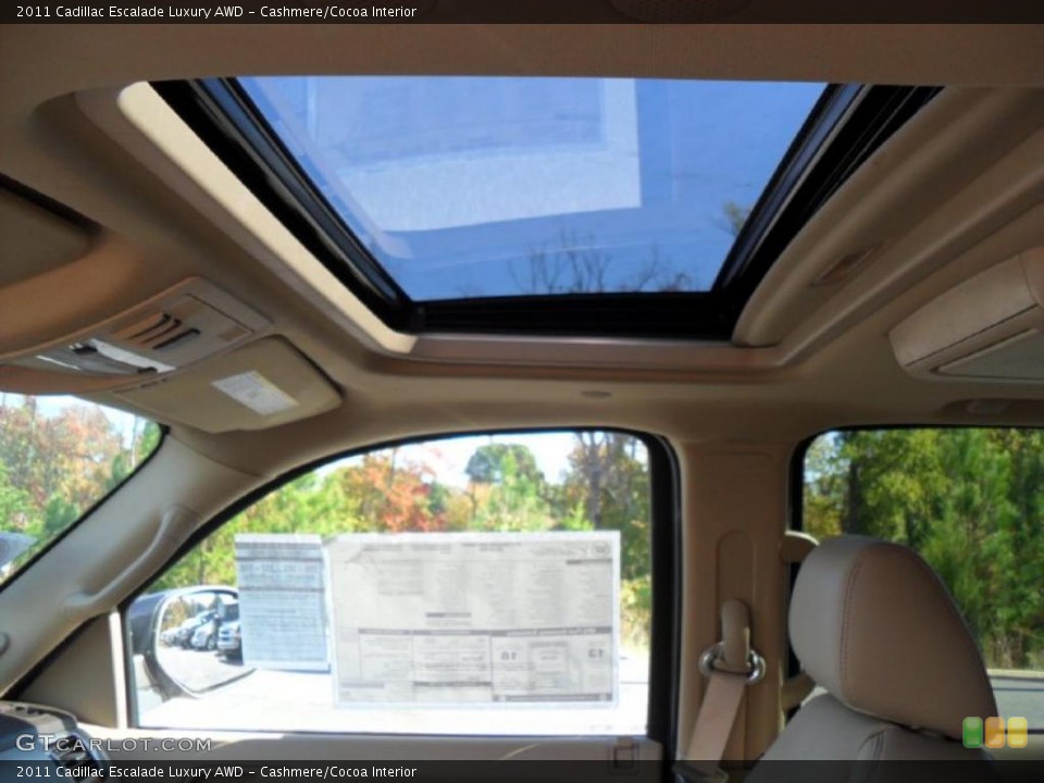 Cashmere/Cocoa Interior Sunroof for the 2011 Cadillac Escalade Luxury AWD #39423606
